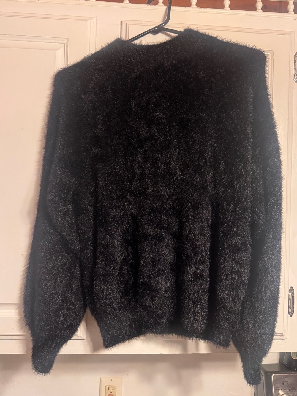 Cozy Black Fuzzy Women's Sweater